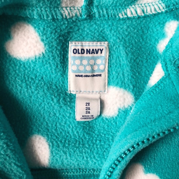 Turquoise Old Navy Fleece Zip-Up Hoodie - Picture 3 of 3